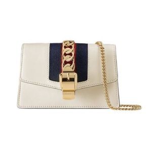 Gucci White Super Mini Sylvie Chain Bag